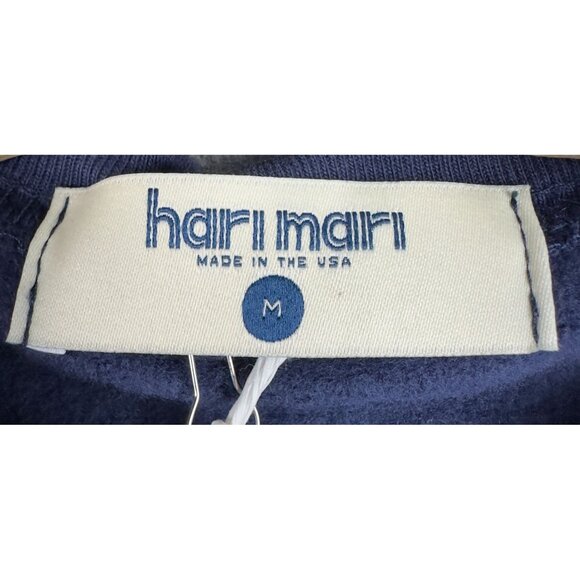 Hari Mari Sun & Sea Fleece Crewneck Powder Sweatshirt Men M Navy Blue Pullover - Picture 8 of 10